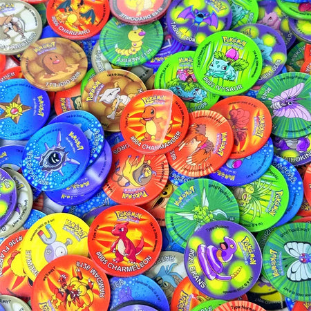 Material acrílico tazos pokemon 1a edição ash ketchum starter pokemon torneiras coleção cartão acrílico pikachu trainer redondo pogs