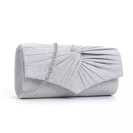 Embreagem de lantejoulas prateadas para mulheres, bolsas de noite, bolsas de ombro de cadeia, bolsas de luxo para jantar