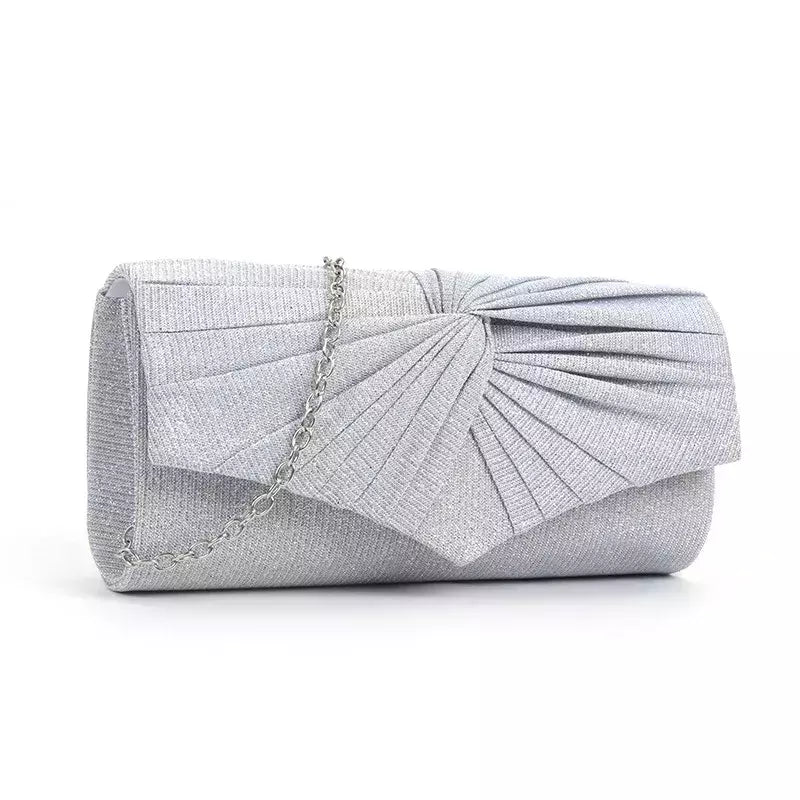 Embreagem de lantejoulas prateadas para mulheres, bolsas de noite, bolsas de ombro de cadeia, bolsas de luxo para jantar
