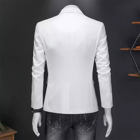 Blazer Casual de Negócios Masculino, Jaqueta Monocromática, Casacos Oversize, Smoking Masculino, Roupas de Marca, Roupas de Trabalho, Plus Size M-6XL