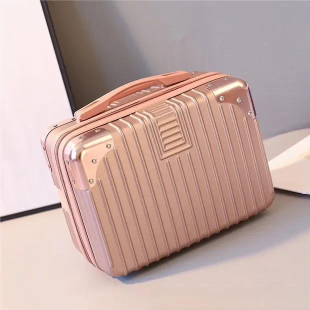 Elegante Mini Student Handbag, Pull Rod Case, Travel Bag, Handy Bagagem Caixa, Rolling Bag, estilo coreano, atacado, 14";;VERDADEIRO;;"14 polegadas,YELLOW