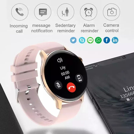 NFC Smartwatch para Mulheres, Tela HD, Rastreador de Saúde, Esportes, Voz, Chamada Bluetooth, Huawei, Xiaomi, Senhoras, Novo, 466x466, 2022