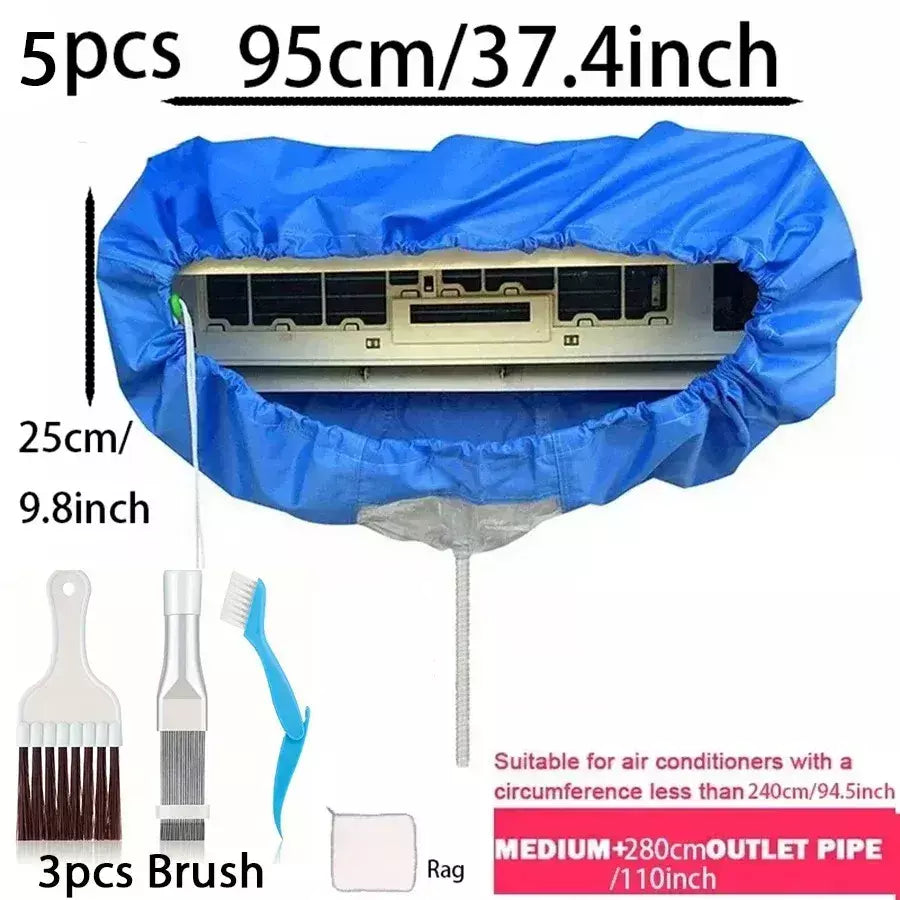 130cm grande conjunto de capa de limpeza de ar condicionado limpador de condicionador com tubo de água kit de limpeza à prova dwaterproof água para ar condicionado