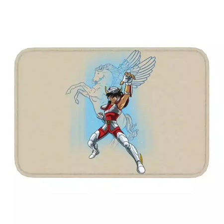 Personalizado cavaleiros do zodíaco saint seiya pegasus fantasia capacho tapete antiderrapante banheiro cozinha garagem tapete 40*60cm