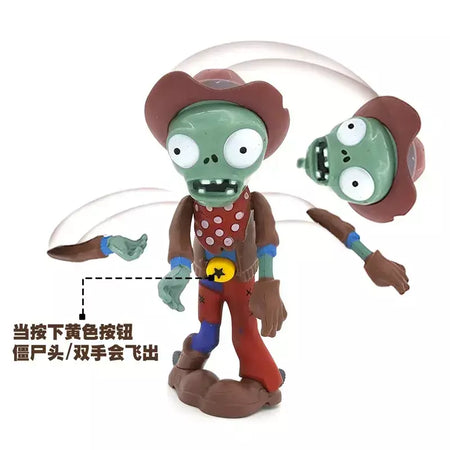 Plantas vs zumbis figura de ação gargantuar dr. zumbi conehead balde de futebol yeti figuras presentes de aniversário crianças brinquedo para meninos