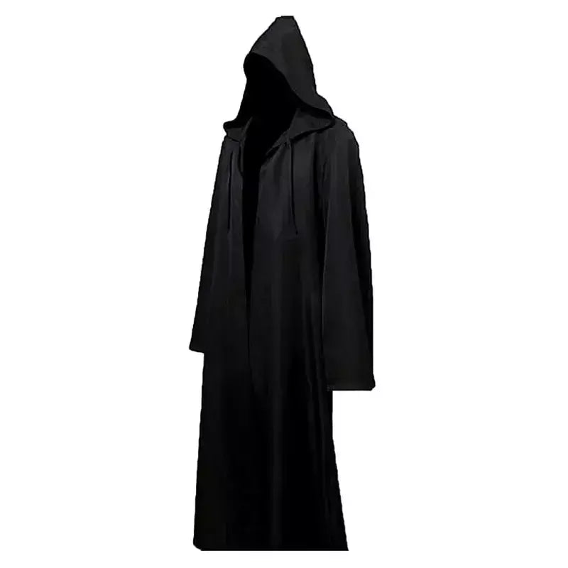 Halloween bruxa camisa longa com capuz preto robe manto cosplay traje adulto e assustador fantasma manto criança traje de férias conjunto