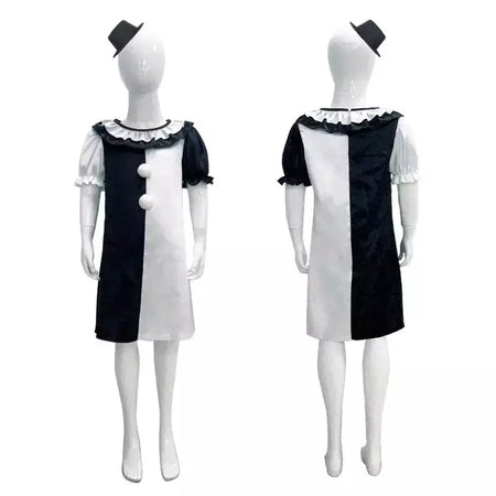 Crianças meninos meninas terrifier 3 cosplay coringa traje com máscara chapéu macacão halloween palhaço vestido criança bodysuit roupas de carnaval