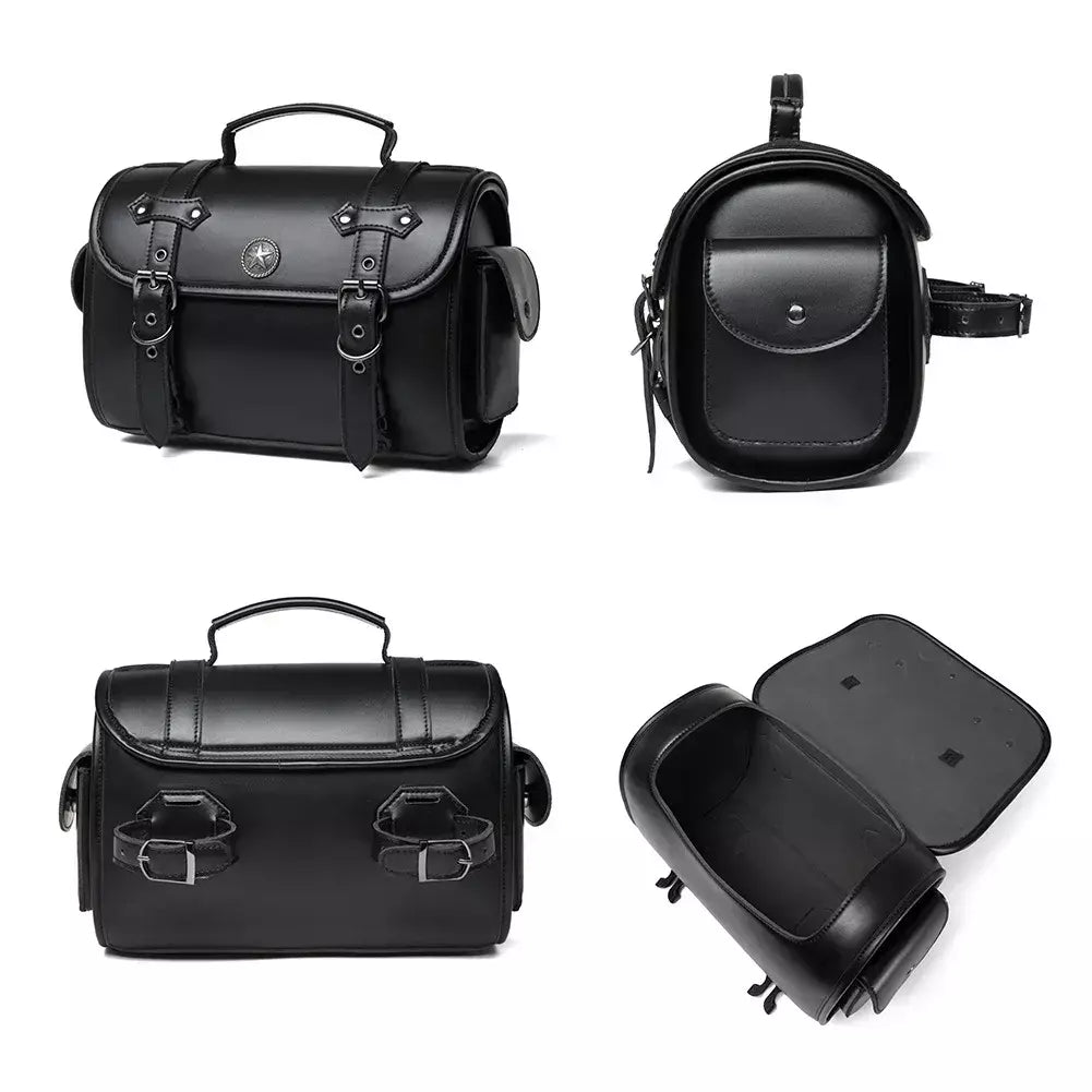 Alforje universal preto para motocicleta, bolsa lateral de grande capacidade, ferramenta de armazenamento para harley, bolsa modificada à prova d'água