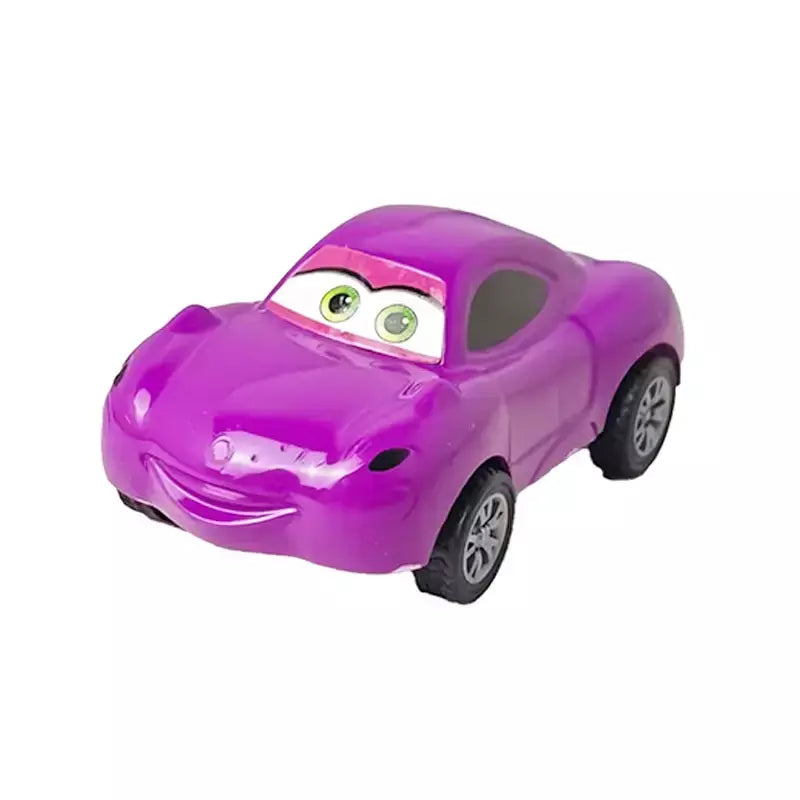 Mini 12 pçs disney pixar carros 3 pistão copo rebote carro coleção relâmpago mcqueen jackson tempestade pvc modelo de carro brinquedo para crianças