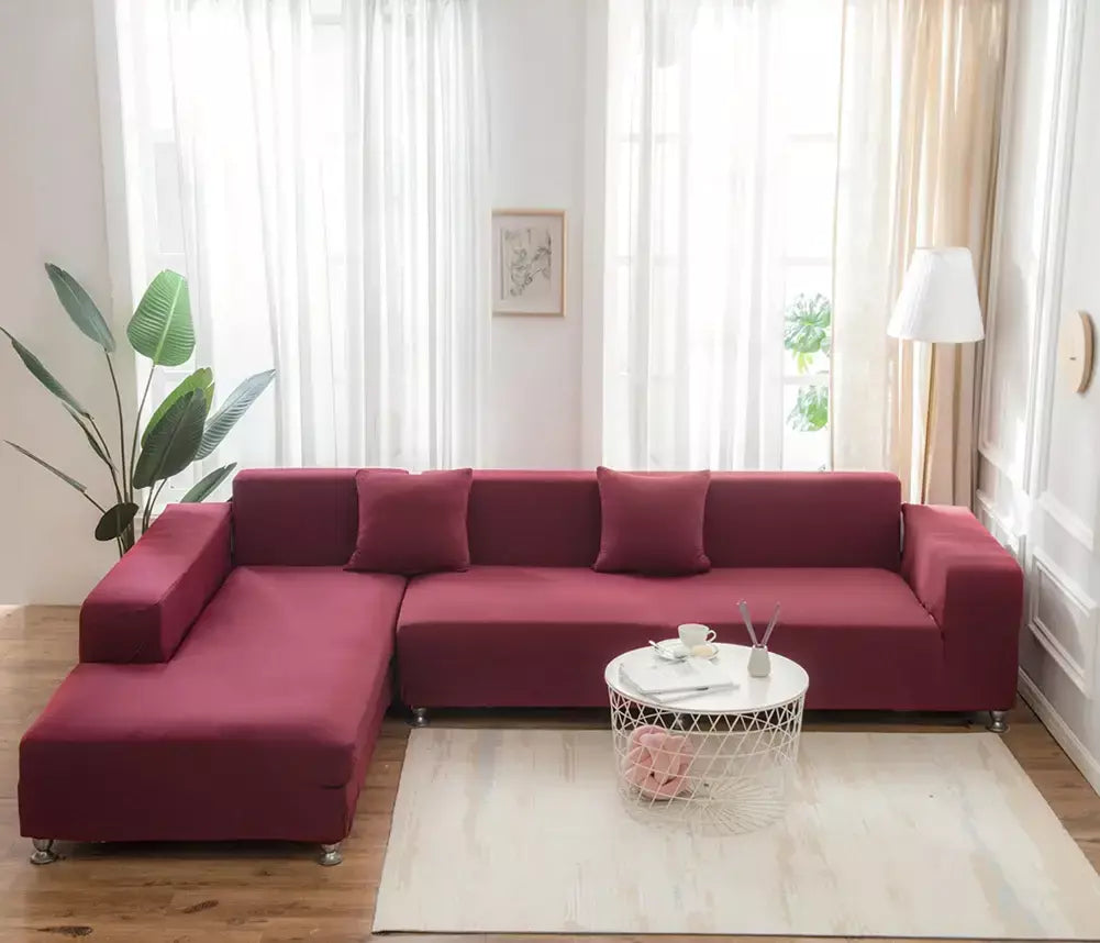 Capas de Sofá Elásticas Monocromáticas para Sala, Espessamento Slipcovers de Canto Seccional, Capa de Sofá, Forma L, Precisa comprar 2Pcs Cover
