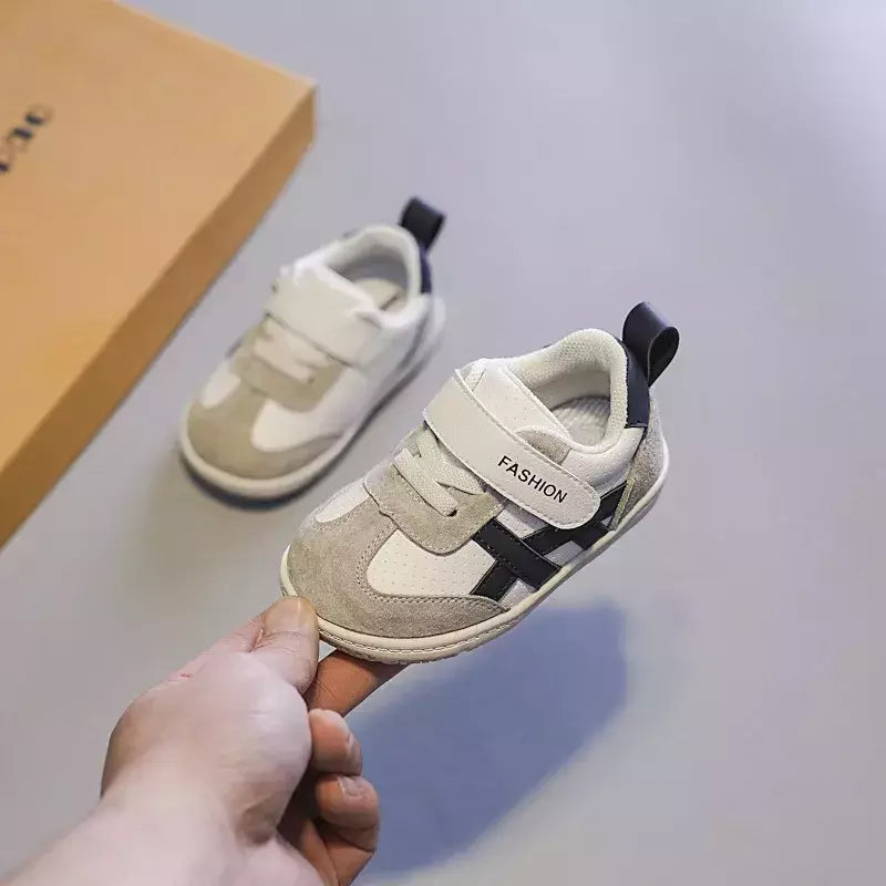 Sapatilhas antiderrapantes brancas para crianças, sapatos casuais, respirável, gancho, ao ar livre, crianças, criança, meninos, meninas, design de moda