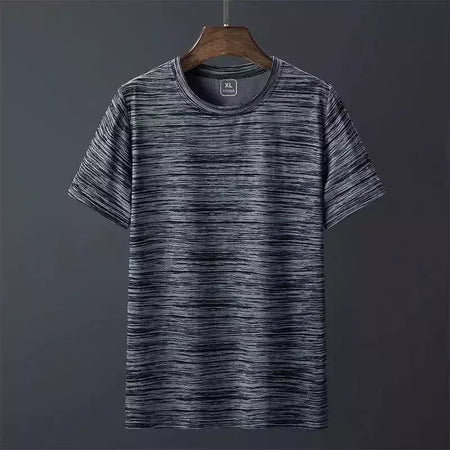 Camiseta esportiva leve masculina, manga curta, camisa de seda gelada, absorvente de suor, secagem rápida, corrida fitness, verão