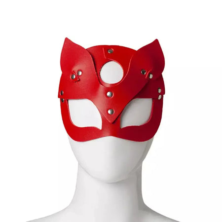 Meia face gato cosplay máscara de couro feminino olho cosplay festa de halloween pu meia máscara facial adulto suprimentos de jogo adulto jogo