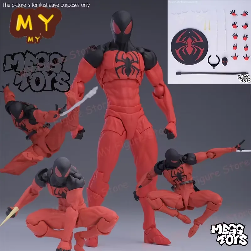 Novos brinquedos bagunça figura do homem-aranha terno preto vizinho simbionte messto brinquedos escarlate vizinho figura de ação ct brinquedos preto vermelho homem aranha