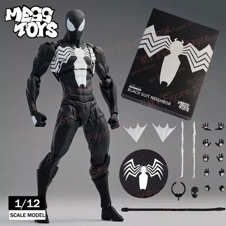 Novos brinquedos bagunça figura do homem-aranha terno preto vizinho simbionte messto brinquedos escarlate vizinho figura de ação ct brinquedos preto vermelho homem aranha