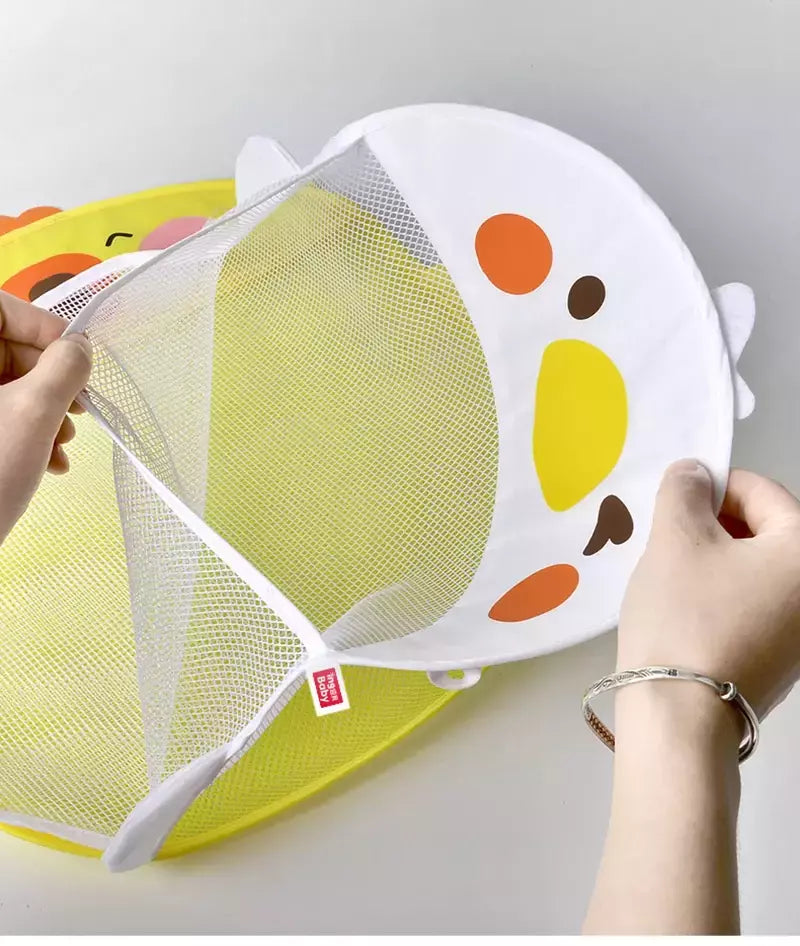 Qwz novo pato dos desenhos animados do bebê saco de malha do banheiro otário design para brinquedos de banho crianças formas animais pano areia brinquedos armazenamento net saco