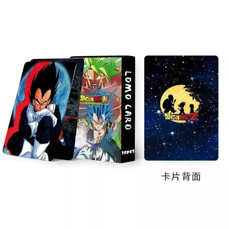 30 pçs dragon ballz lomo cartões photocard dupla face super saiyan goku impressão álbum de fotos cartão coleção cartões postais presentes engraçados