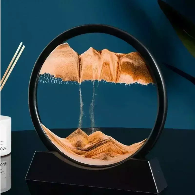 3D Moving Sand Art Picture, Vidro Redondo, Sandscape Do Mar Profundo, Ampulheta, Artesanato Fluindo, Pintura Em Areia, Escritório, Decoração De Casa, Presente