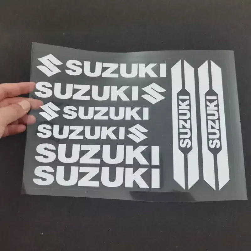 Para suzuki motocicleta adesivos decorativos personalizados corpo capacete absorção de choque criativo à prova dwaterproof água modificado adesivos
