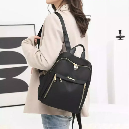 Simples Preto Grande Capacidade Mochilas para Mulheres, Bolsa de Viagem, Sólida Harajuku Student Schoolbag, Mochila Oxford, Unisex Bags