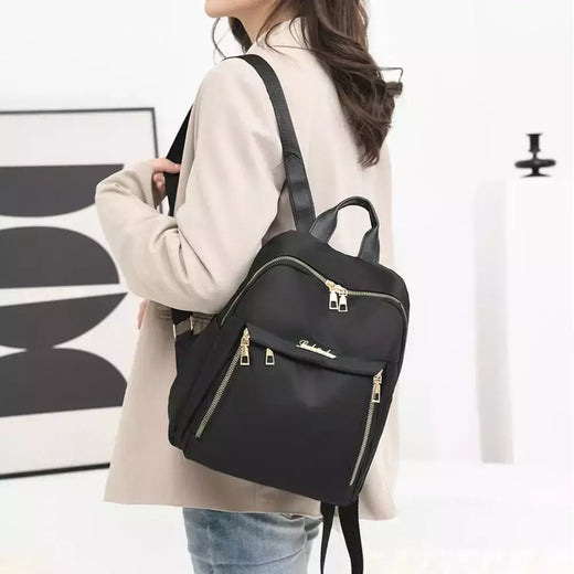 Simples Preto Grande Capacidade Mochilas para Mulheres, Bolsa de Viagem, Sólida Harajuku Student Schoolbag, Mochila Oxford, Unisex Bags