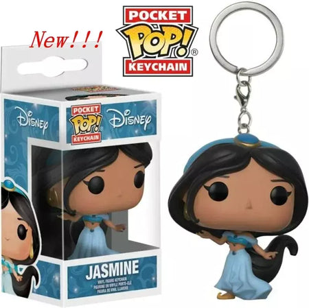 Novos chaveiros funko disney demona princesa bella ariel alice anna elsa bell jack sally ponto figura de ação brinquedos ornamentos
