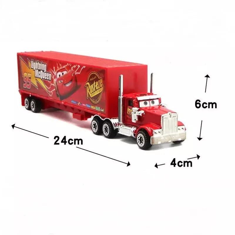 6-7 pçs disney pixar carro 3 2 1 relâmpago mcqueen caminhão mack jackson tempestade diecast metal carro de corrida dinoco racer brinquedo conjunto menino presente
