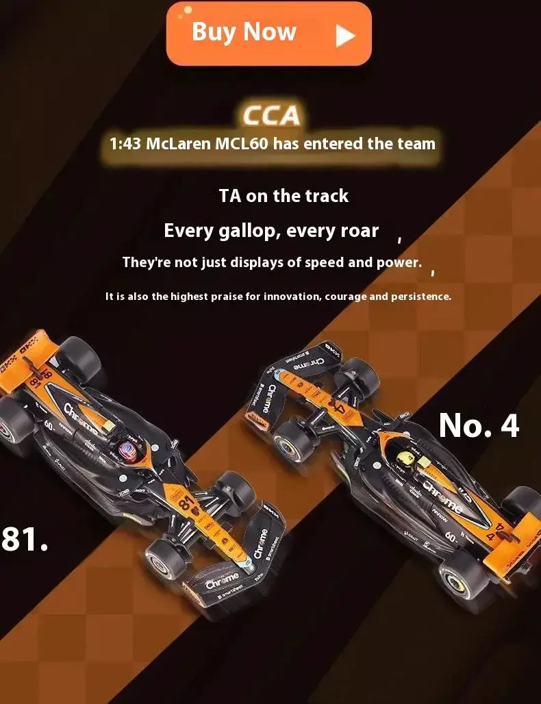 1:43 MCL60 2023 4 # Lando Norris P2 British GP Mclaren F1 #81 Oscar Piastri Diecast coleção de modelos de liga de amor clássico Hobby