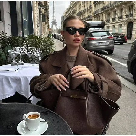 Trench coat maxi oversized feminino com lapela entalhada com cinto duplo breasted vintage streetwear 2025 tendência casual casacos diários