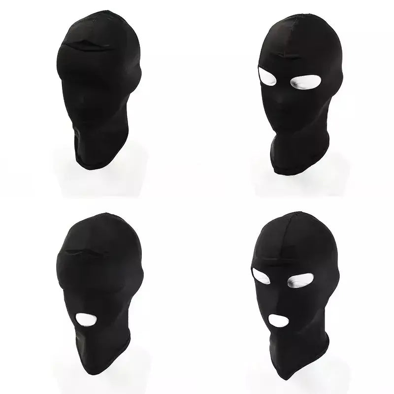 Balaclava elástica unissex padrão sem costura capuzes fetiche para halloween cosplay festa chapéu tático máscara facial jogos