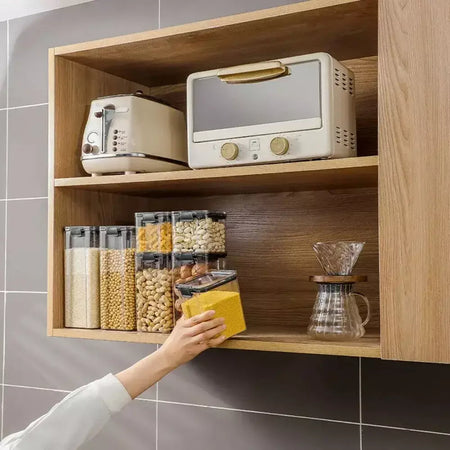 Caixa De Armazenamento De Alimentos Com Tampa, Recipientes De Cozinha, Caixa De Plástico, Frascos Para Cereais A Granel, Organizadores De Geladeira Para Despensa Organizador Frascos Com Tampa