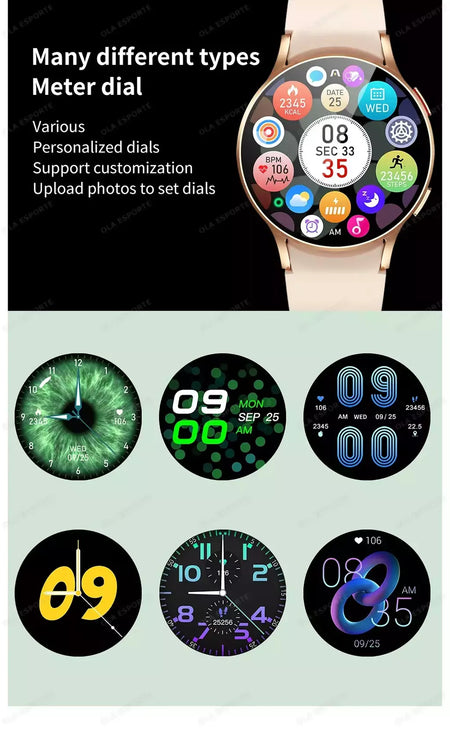 Samsung-Galaxy Smartwatch para homens e mulheres, monitoramento de saúde AMOLED, relógio impermeável, assistente de voz, chamada Bluetooth, relógio inteligente, 2022