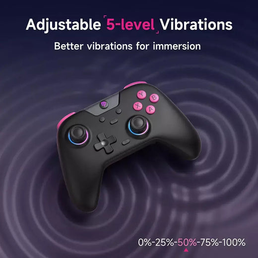Controlador de jogos sem fio EasySMX X05 Bluetooth Gamepad compatível com PC/Switch/Telefone/TV/Steam, efeito Hall RGB, preto