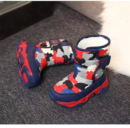 2023 inverno crianças sapatos de pelúcia tecido impermeável antiderrapante sapatos da menina sola de borracha botas de neve moda quente botas ao ar livre