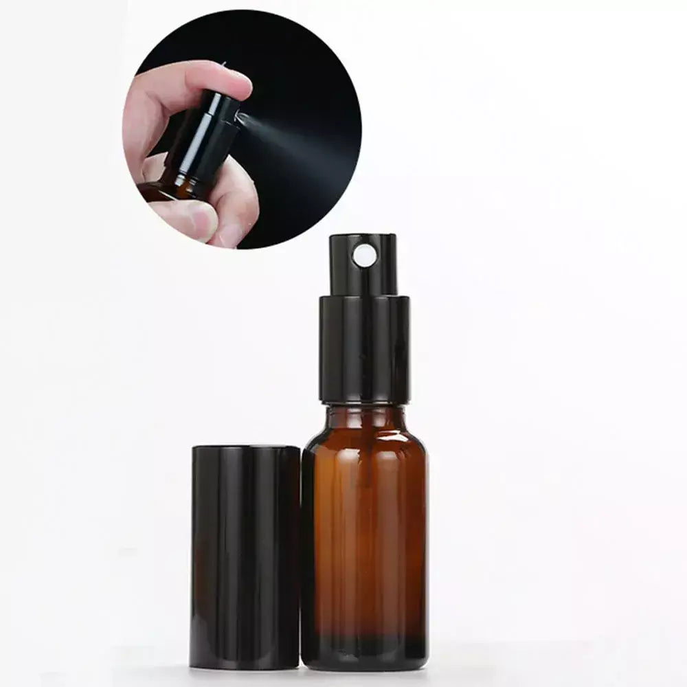 10/20/30 pces 10ml 15ml 20ml 30ml 50ml 100ml garrafa de pulverizador de vidro âmbar marrom loção bomba garrafa viagem perfume atomizador recarregável
