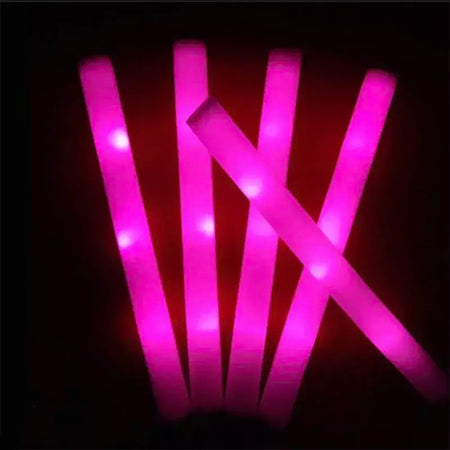 12/15/30/60 pçs led brilho varas em massa colorido rgb brilho espuma vara tubo de alegria luz escura para natal aniversário festa de casamento suprimentos