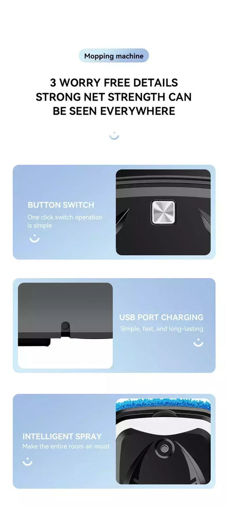 Robô Inteligente Máquina De Limpeza, Sucção Varrendo, Esfregando, Eletrodoméstico, Robôs De Cozinha, Limpeza Por Umidificação USB, Novo, 2022