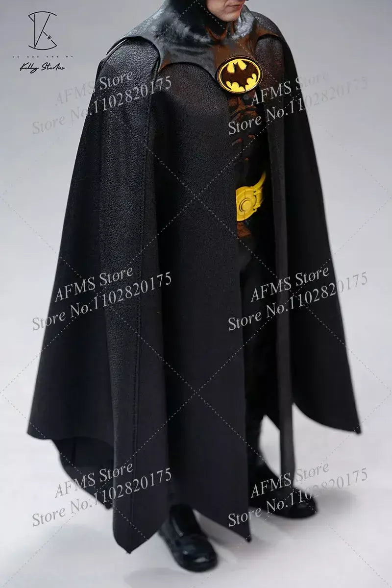 Kelly Studio 1/6 Homens Soldado Manto Versão Clássica Keaton Batman Capa Preta Fit 12 Polegada Hottoys Action Figure Modelo Brinquedos