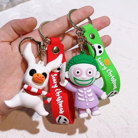 Figura clássica dos desenhos animados jack skellington chaveiro disney o pesadelo antes do natal boneca chaveiros mochila acessórios