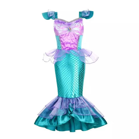 Sereia vestido de festa de aniversário verão menina sereia traje carnaval anime cosplay outfits 2-10 anos crianças fantasia disfarce vestido de baile