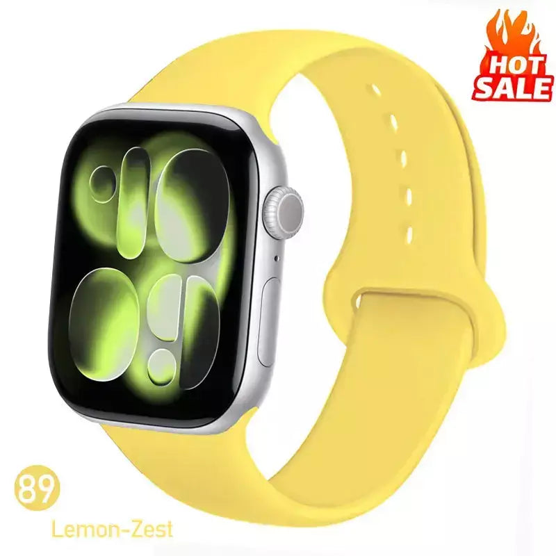 Pulseiras de silicone para apple watch pulseira 44mm 45mm 40 41mm 42-46mm pulseiras esportivas iwatch série 10 11 9 8 7 6 5 4 se ultra 3/2 49mm