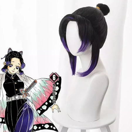 Anime kimetsu não yaiba kochou kochou shinobu cosplay traje demônio slayer kochou uniformes perucas cabelos halloween para crianças adulto