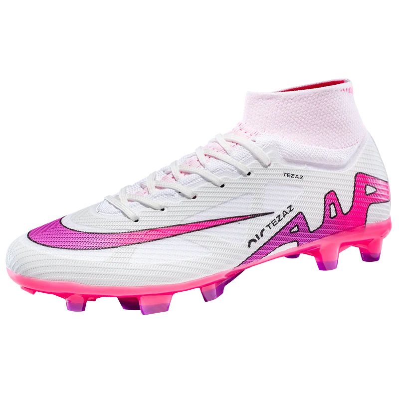 Sapatos de futebol masculino de sola FG, sapatos de gramado ao ar livre, grampos longos especiais, botas esportivas de equipe superior alta, resistência ao desgaste, tamanho 36-45