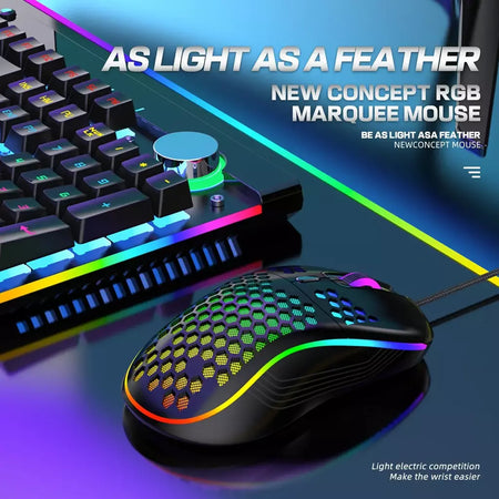 Rato de jogo com fio usb ratos mecânicos usb luz luminosa mouse óptico gamer ratos para computador portátil jogo