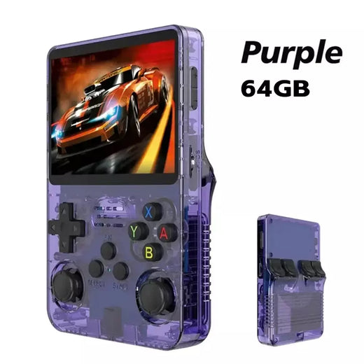 R36s retro console de videogame portátil sistema linux tela ips de 3.5 polegadas mini portátil player de vídeo 64gb 15000 jogos