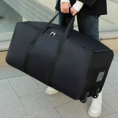 Sacos de roda dobráveis saco de armazenamento de bagagem com rodas grande capacidade carry on bagagem transportadora expansível trole mala