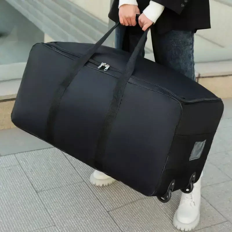 Sacos de roda dobráveis saco de armazenamento de bagagem com rodas grande capacidade carry on bagagem transportadora expansível trole mala