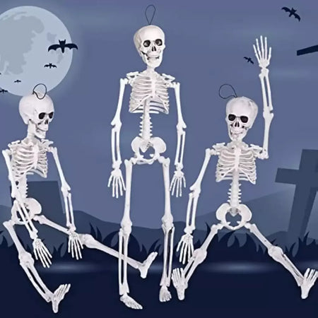 Esqueleto de forma humana de halloween de 40cm, esqueleto acessível, ossos de forma humana, decorações de herror de halloween, adereços de terror de casa assombrada