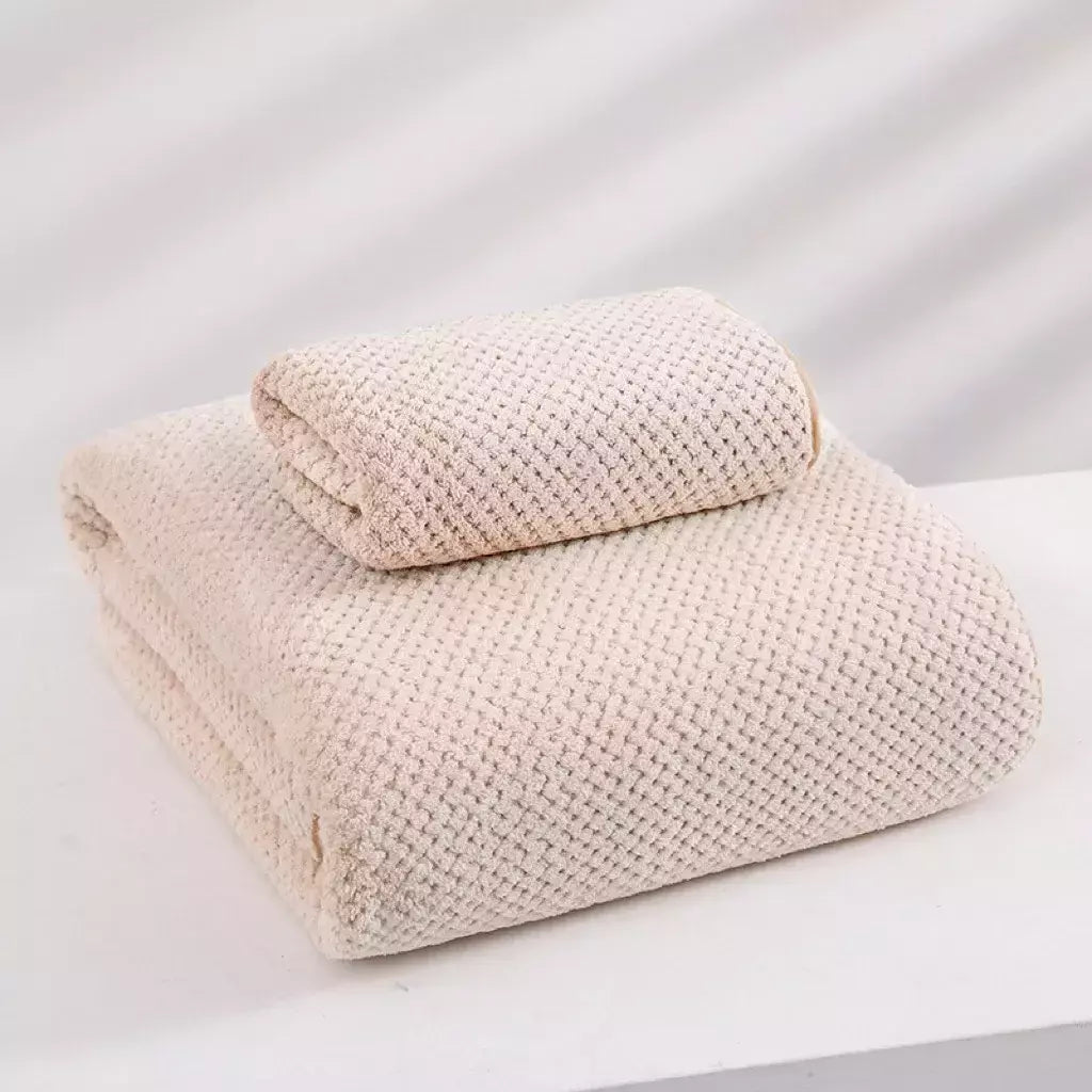 Conjunto de três peças de toalha de banho de abacaxi, toalha de rosto doméstica, espessada e aumentada, secagem rápida, algodão