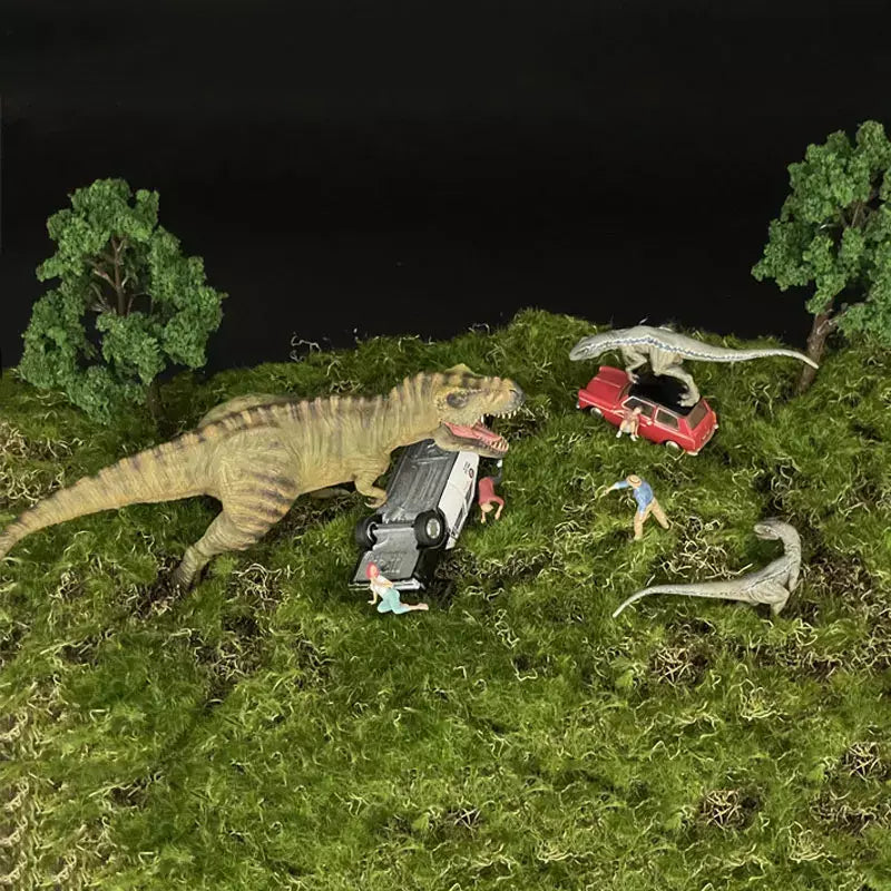 Resina Modelo do Mundo Jurássico, Parque dos Dinossauros, Ranger Homem, Mulher e Criança Figuras, Diecast Alloy Car, Cena em Miniatura Dioramas, Escala 1:64